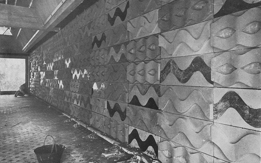 m. melehi: mural en terre cuite et cramique